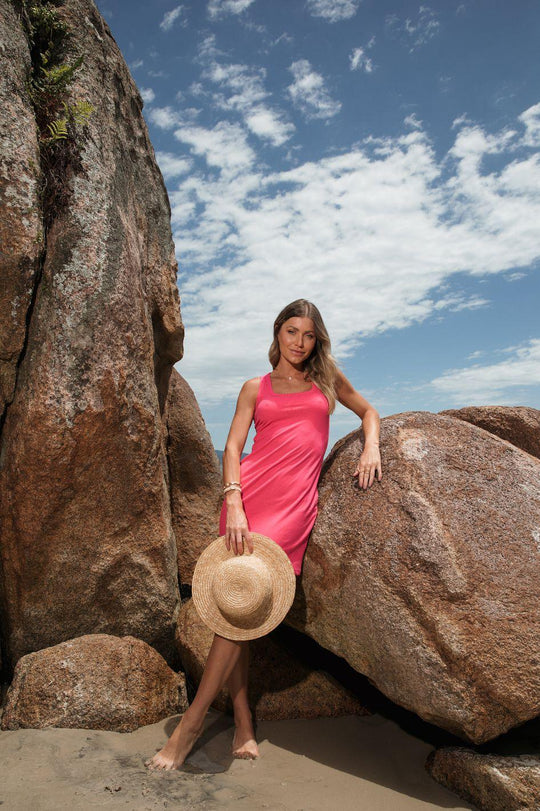 Vestido Curto Canelado Rosa Duda