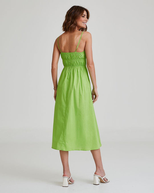 Vestido Midi Algodão Verde Camila