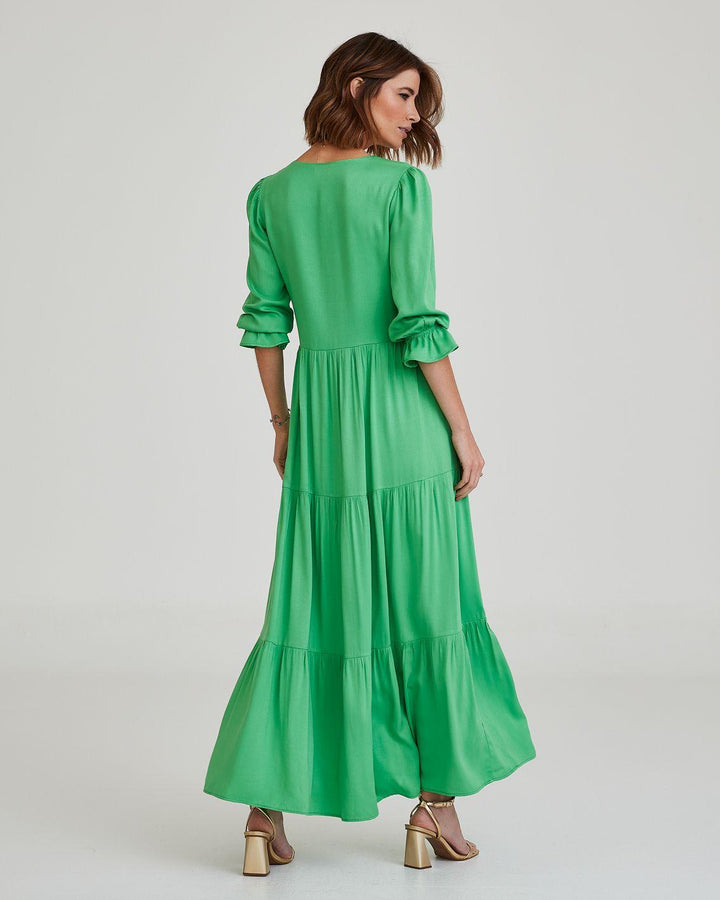 Vestido Midi Viscose Verde Lily - UP!22